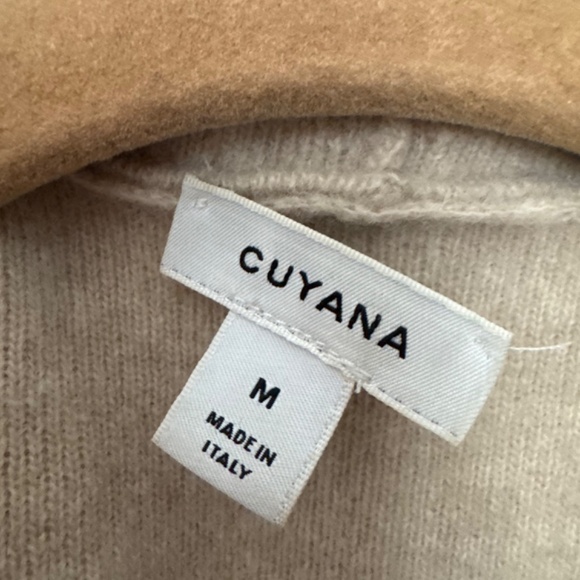 Cuyana Wool Cashmere Wrap Sweater Coat Beige M - Picture 6 of 9